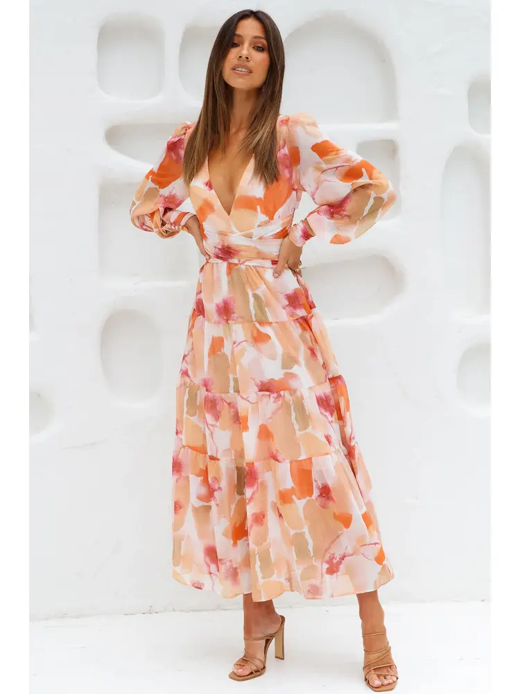 2025 New Women's Long Sleeve Bohemian Floral Maxi Dress Style Beach Tassel Dress V-Neck Elegant Dresses Mature Women