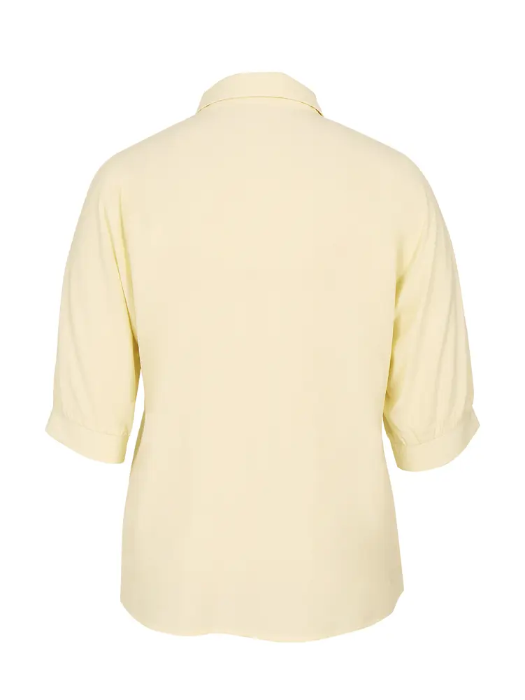 Plus Size Women's Summer Shirt Elegant Solid Colour Big Size Casual Shirt Pure Colour Single Row Button Short Sleeve
