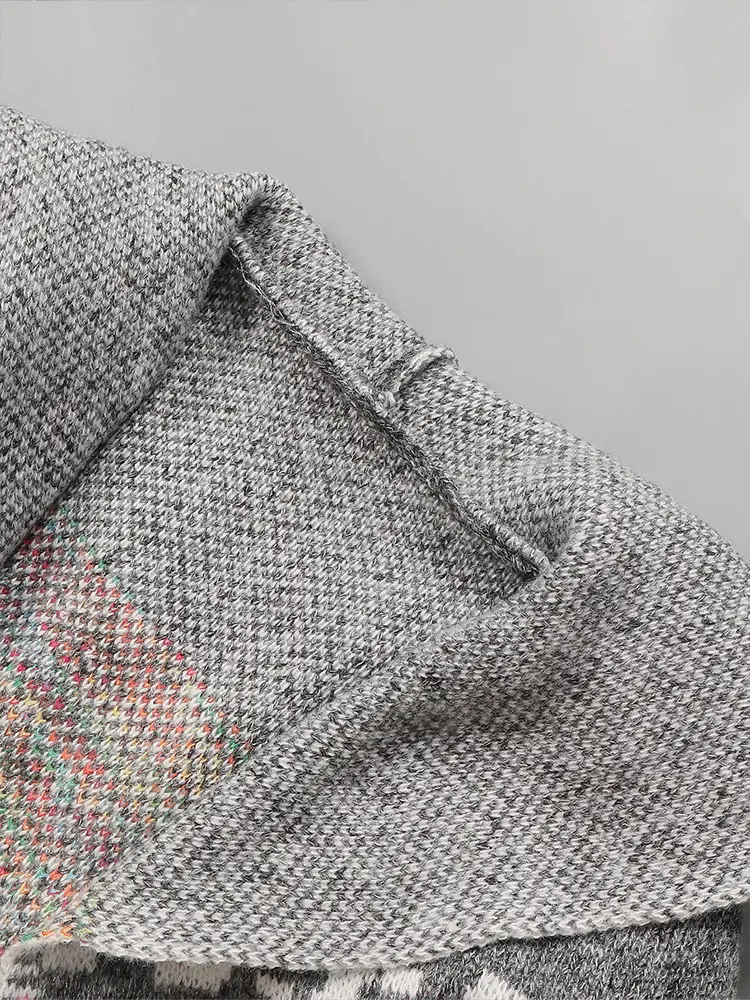 plus Size Printed Cardigan Jumper for Women Autumn Winter Hooded Long Section Warm Temperament Commuting Fashion Outerwear