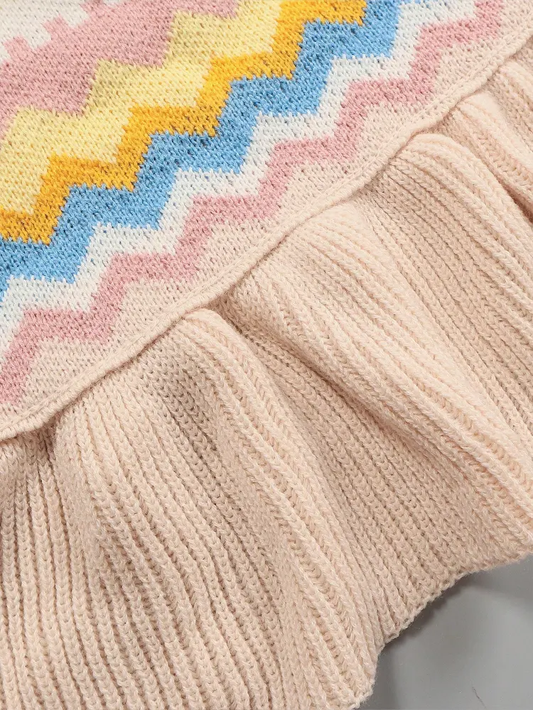 Women's Warm Acrylic Sweater Heart Pattern Drop Shoulder round Neck Long Sleeve Casual Pullover Winter Top