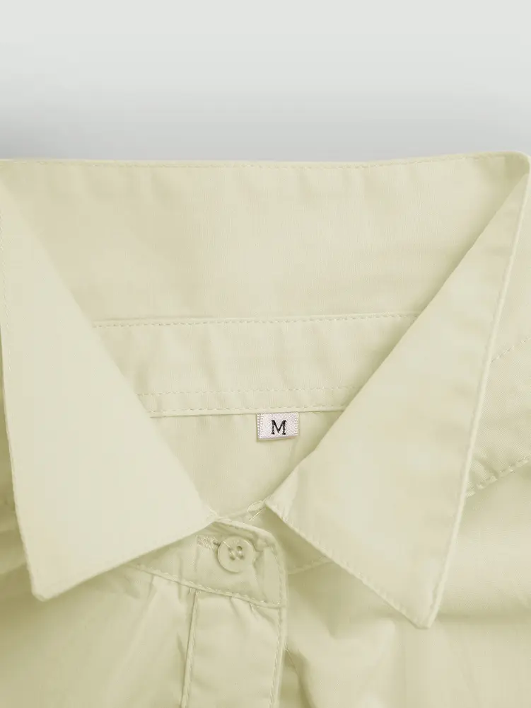 2025 Spring Summer New Women's Solid Colour Basic Single Breasted Casual V-neck T-shirt Workwear High Collar
