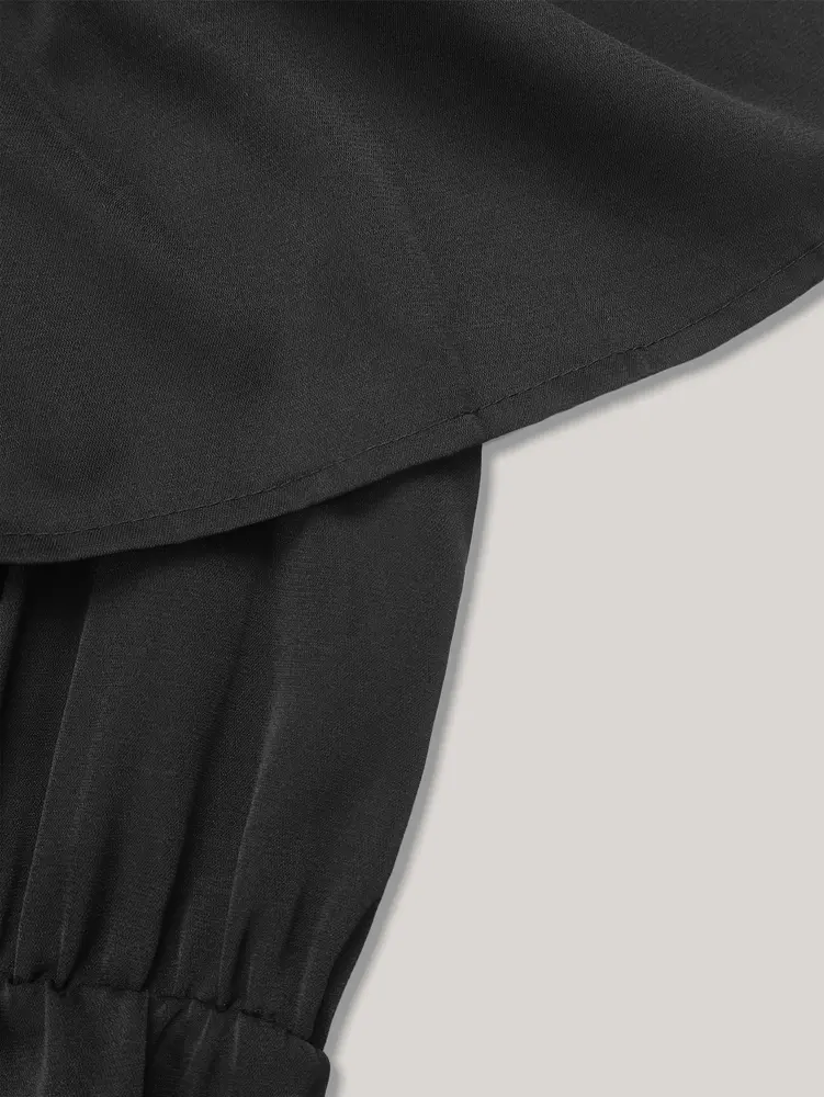 2025 Summer New [Natural Beauty Basic] Casual Dresses Sheer Strapless Dresses Women's Sleeve Polyester