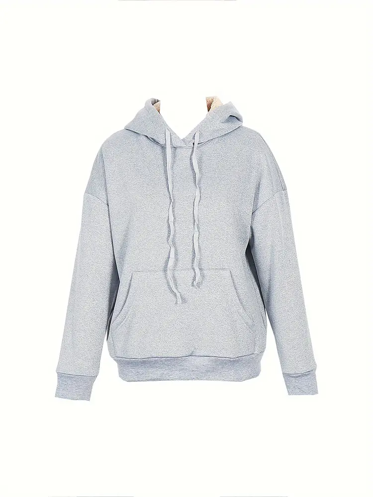 2025 Spring New Women's Solid Colour Warm Sweatshirt Hooded Lace-up Winter Sweatshirt with Pockets For Acrylic Sweaters