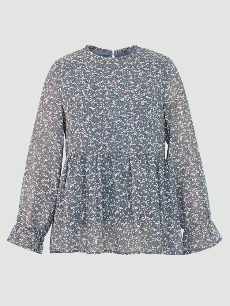 2025 Spring and Summer New Women's High Neck Floral Elegant Home Tops Pullover Vintage Old Polyester