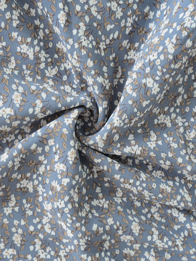 2025 Spring and Summer New Women's High Neck Floral Elegant Home Tops Pullover Vintage Old Polyester