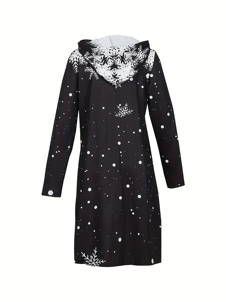 Women's Christmas Wine Glass Printed Hoodie Casual Long Sleeve Dresses Autumn Fashion Model Autumn Best Choice