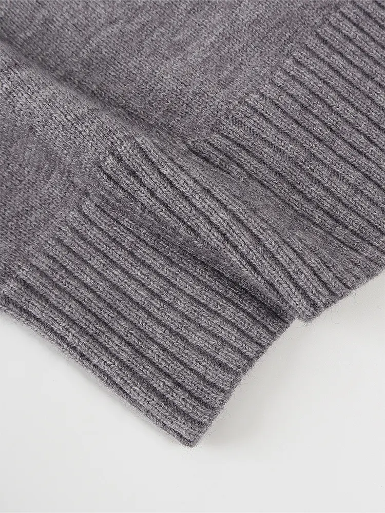Women's V-neck Sleeveless Pullover Sweater Vest Knitted Top with Pocket Loose Casual Solid Color Knit