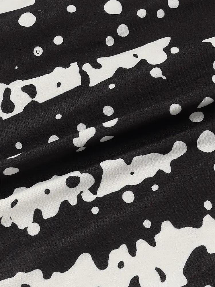 Women's Loose Casual Comfortable Maxi Dress round Neck Long Sleeve Dot Gradient Pattern 2025 Fall New