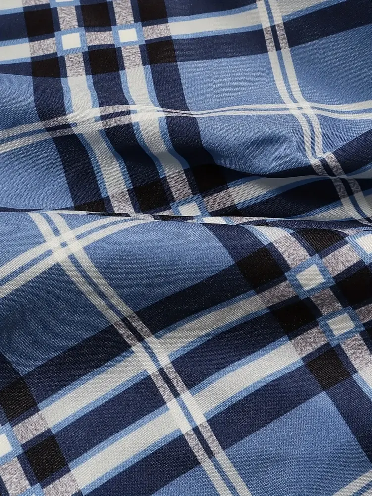 Plus Size An Elegant Polyester Plaid Shirt Dress Non-Stretch Collar And Belt Suitable For Spring Summer And Autumn