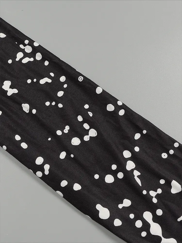 Women's Loose Casual Comfortable Maxi Dress round Neck Long Sleeve Dot Gradient Pattern 2025 Fall New