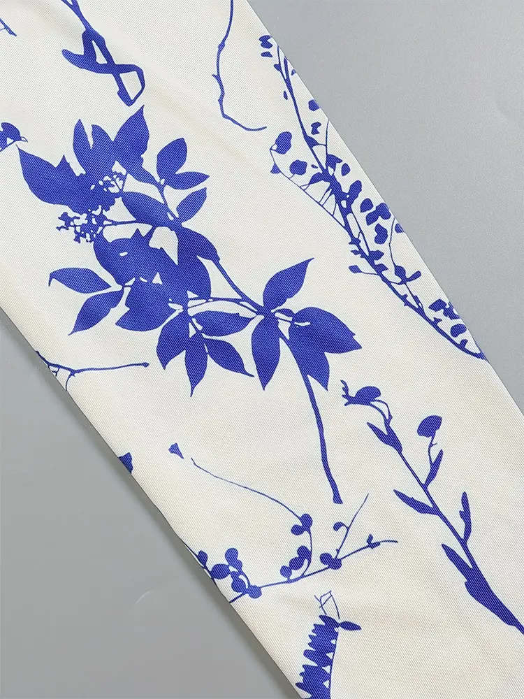 Floral Printed Front Split Button Dress,Casual Round Neck Long Sleeve Dress,Women's Clothing Polyester Material