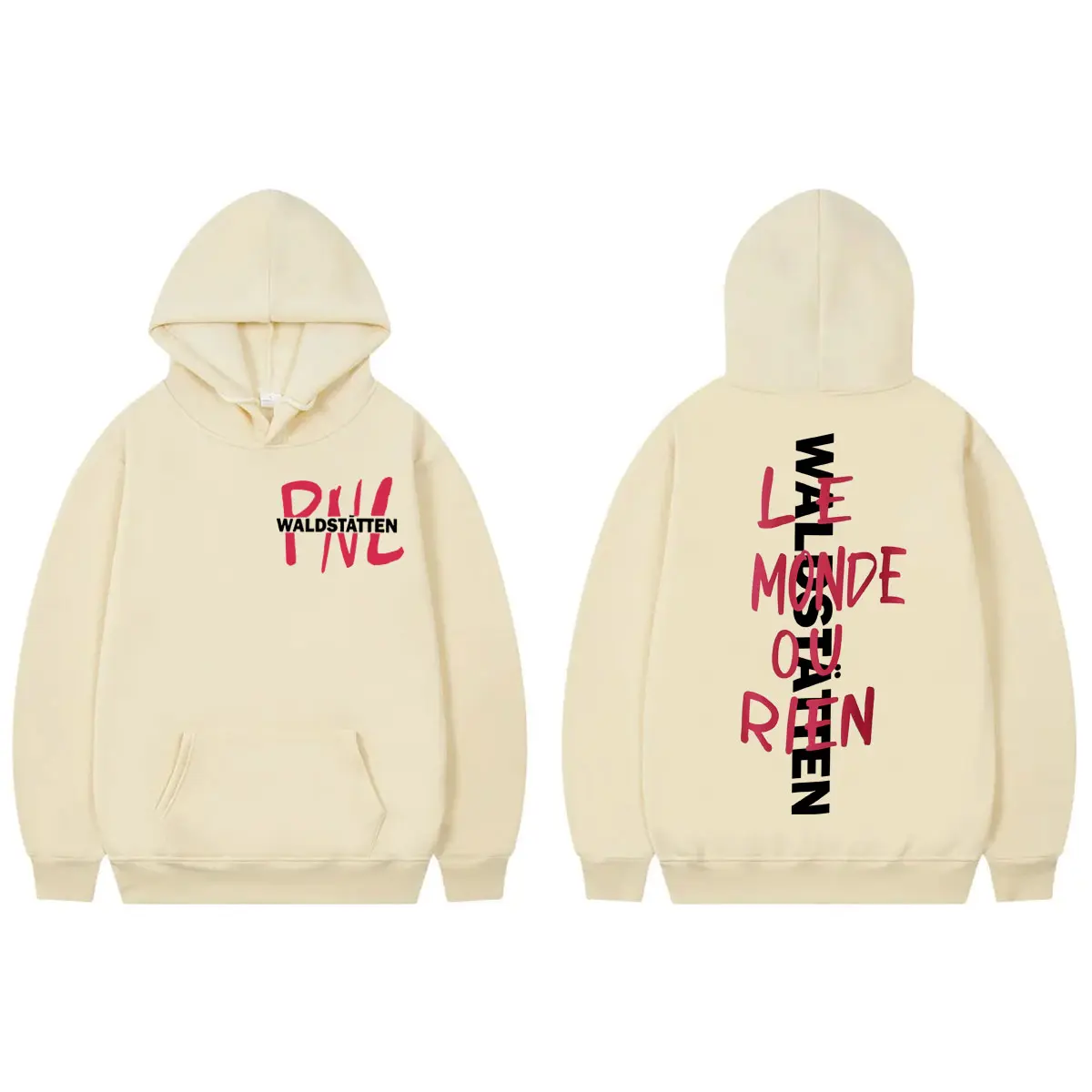 French Rap Duo PNL Double Sided Print Hoodie Men Women Fashion Hip Hop Hooded Sweatshirt High Quality Fleece Oversized Pullovers