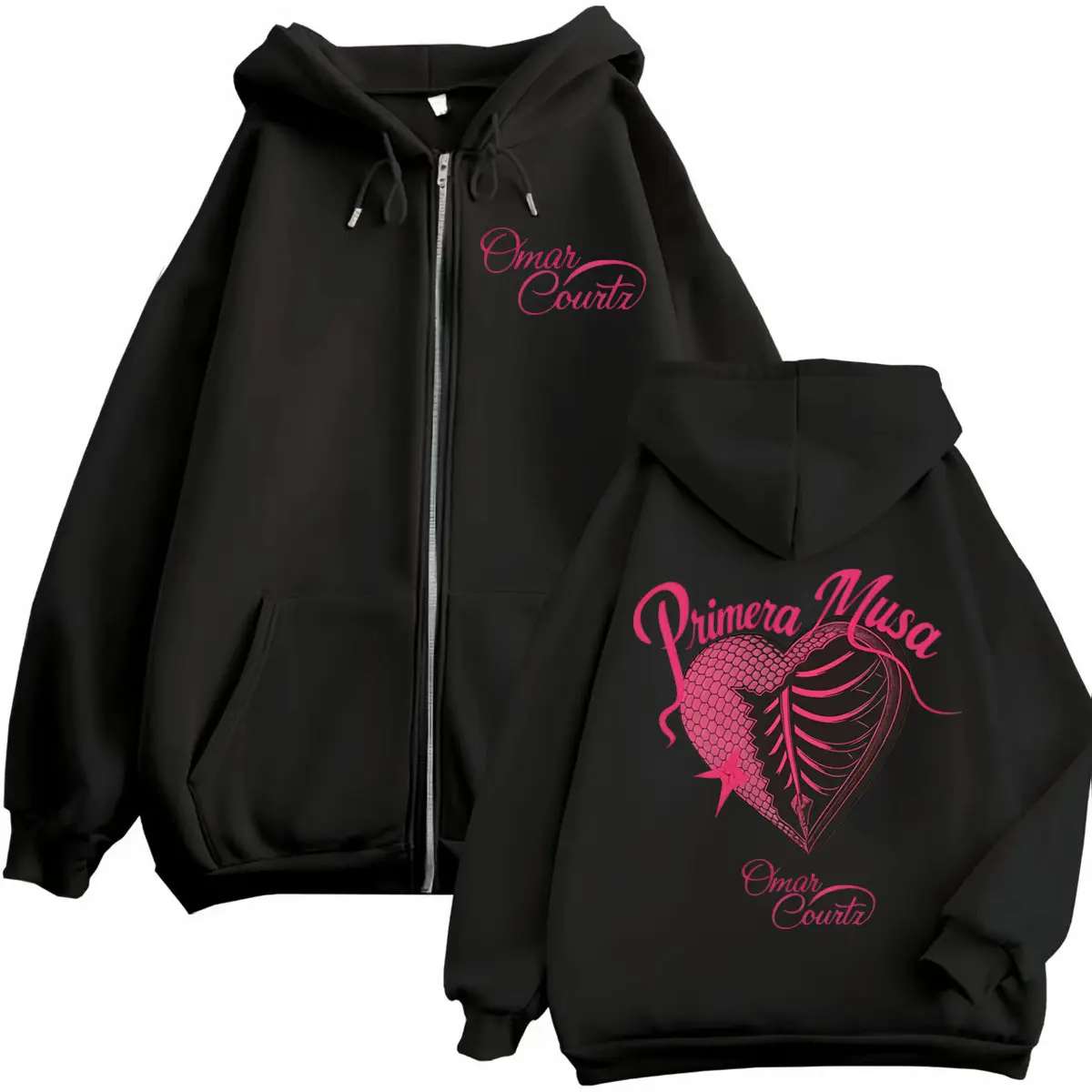 Singer Omar Courtz Merch Zipper Hoodie Men Women Clothing Fashion Y2k Zip Up Sweatshirts High Quality Fleece Oversized Pullovers