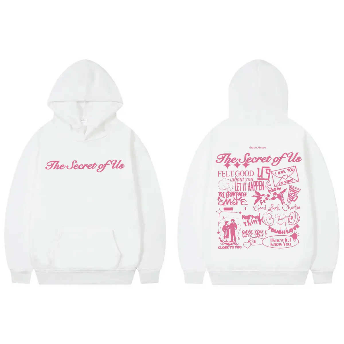 Gracie Abrams The Secret of Us Merch Hoodies Harajuku Hip Hop Hooded Sweatshirts Men's Women's Fashion Y2k Oversized Pullovers