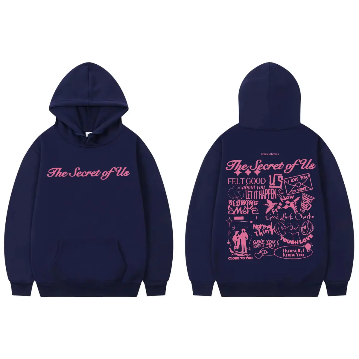Gracie Abrams The Secret of Us Merch Hoodies Harajuku Hip Hop Hooded Sweatshirts Men's Women's Fashion Y2k Oversized Pullovers