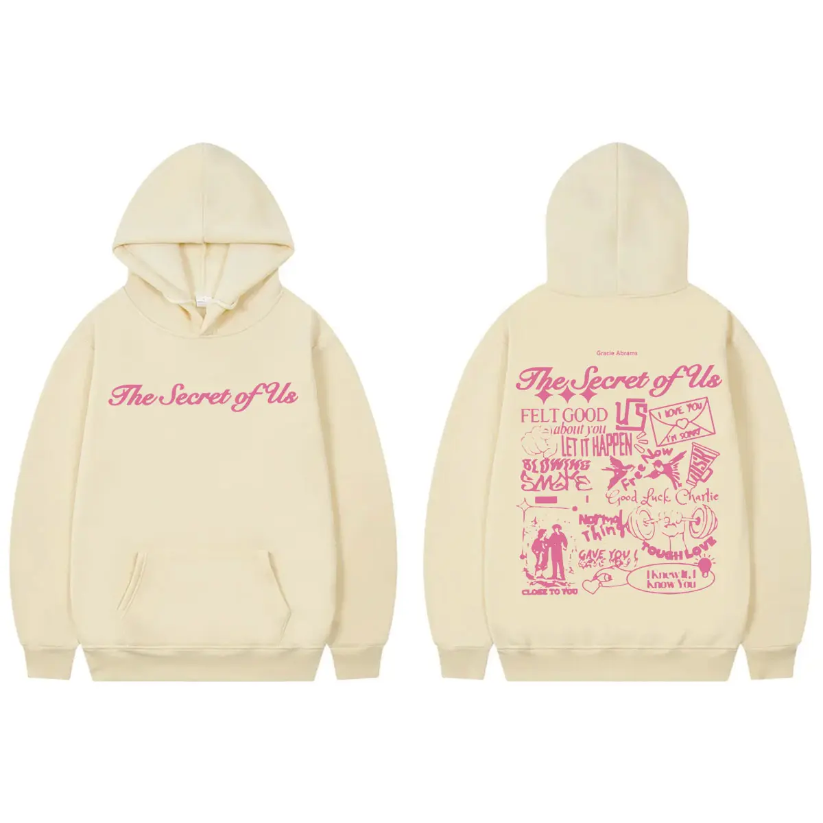 Gracie Abrams The Secret of Us Merch Hoodies Harajuku Hip Hop Hooded Sweatshirts Men's Women's Fashion Y2k Oversized Pullovers