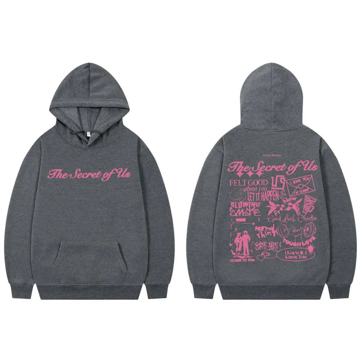Gracie Abrams The Secret of Us Merch Hoodies Harajuku Hip Hop Hooded Sweatshirts Men's Women's Fashion Y2k Oversized Pullovers