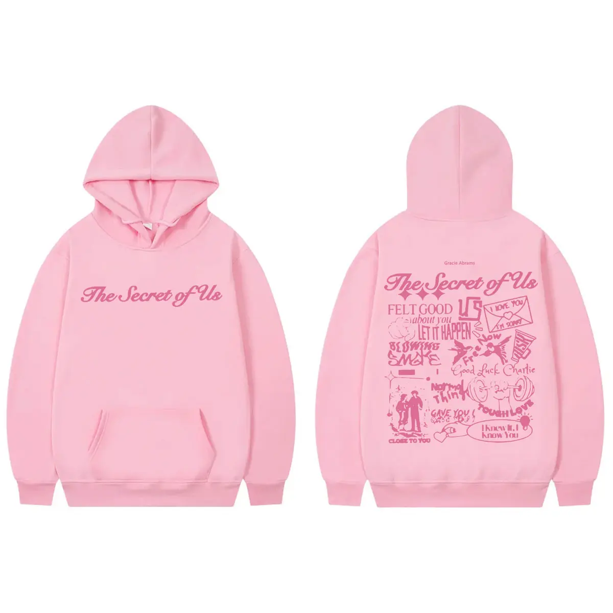 Gracie Abrams The Secret of Us Merch Hoodies Harajuku Hip Hop Hooded Sweatshirts Men's Women's Fashion Y2k Oversized Pullovers