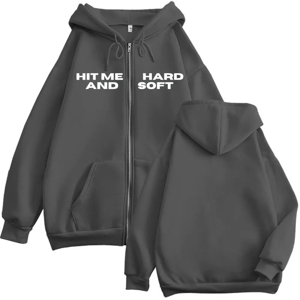 Hit Me Hard and Soft Tour 2025 Merch Hoodies High Quality Fashion Zipper Sweatshirts Men Women Casual Oversized Zip Up Pullovers