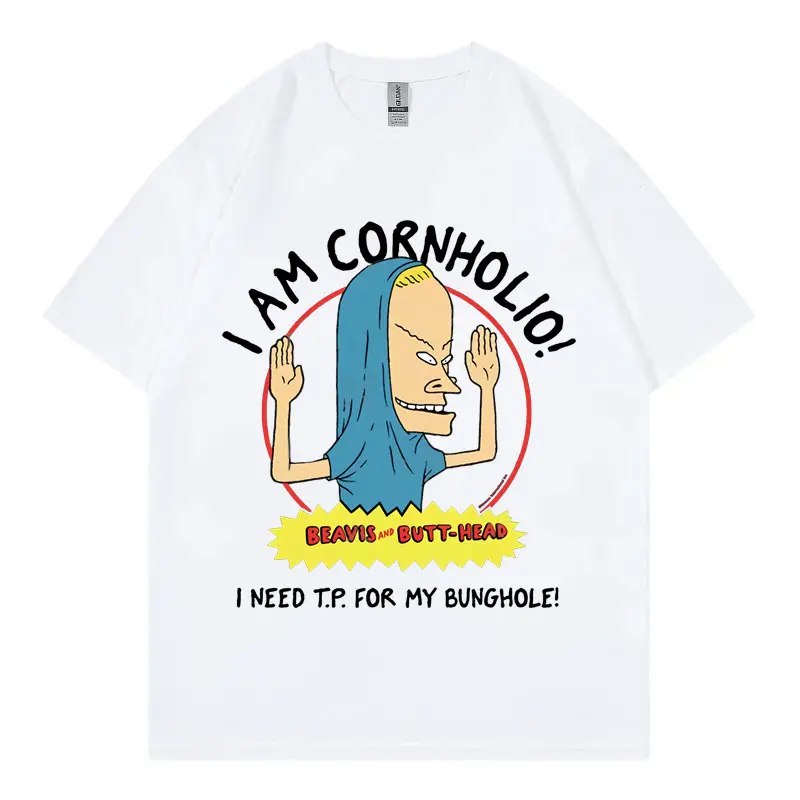 I Am Cornholio Funny Meme T-shirt High Street Fashion Trend Short Sleeve T-shirts Men's Women's Harajuku Y2k Oversized T Shirts