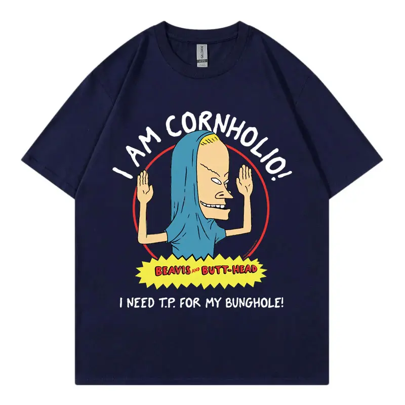 I Am Cornholio Funny Meme T-shirt High Street Fashion Trend Short Sleeve T-shirts Men's Women's Harajuku Y2k Oversized T Shirts