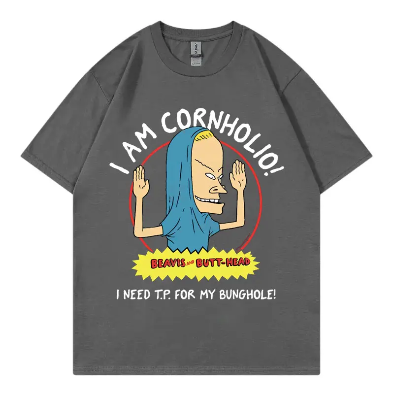I Am Cornholio Funny Meme T-shirt High Street Fashion Trend Short Sleeve T-shirts Men's Women's Harajuku Y2k Oversized T Shirts