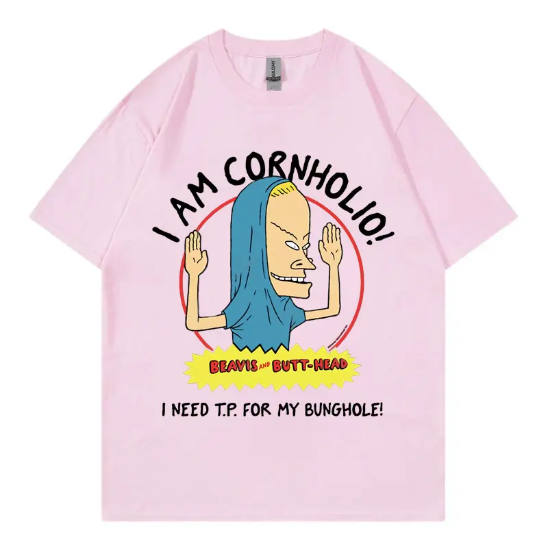 I Am Cornholio Funny Meme T-shirt High Street Fashion Trend Short Sleeve T-shirts Men's Women's Harajuku Y2k Oversized T Shirts