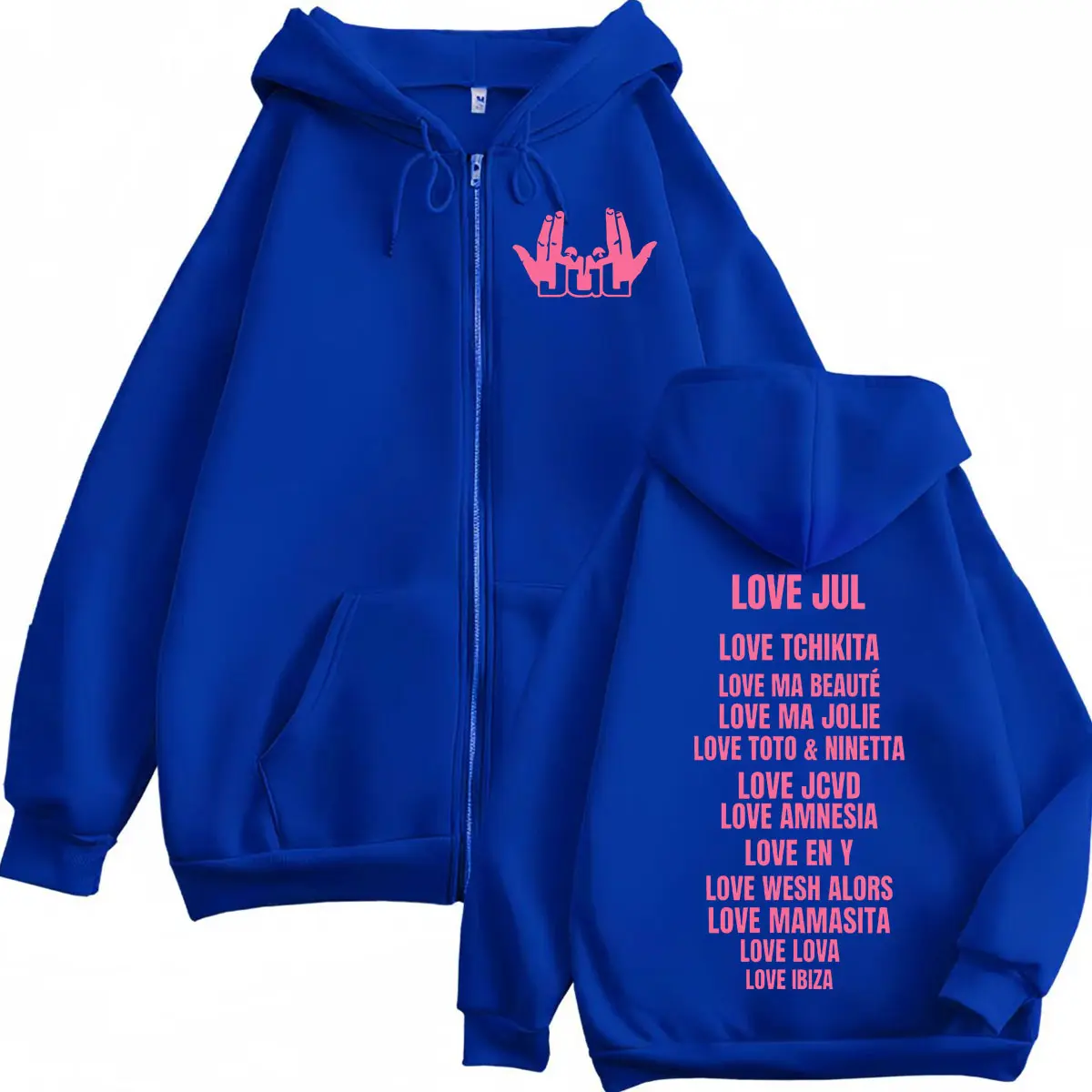 France Rapper Jul Zipper Hoodie Men Women Clothing Fashion Hip Hop Zip Up Jacket Pullovers High Quality Fleece Hooded Sweatshirt