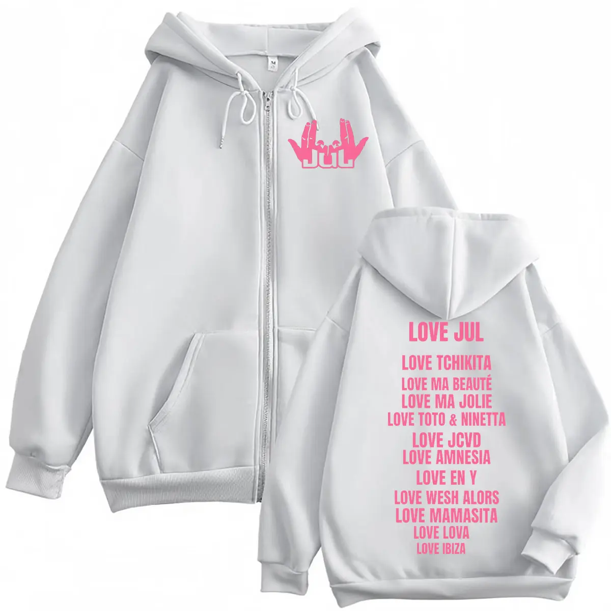 France Rapper Jul Zipper Hoodie Men Women Clothing Fashion Hip Hop Zip Up Jacket Pullovers High Quality Fleece Hooded Sweatshirt