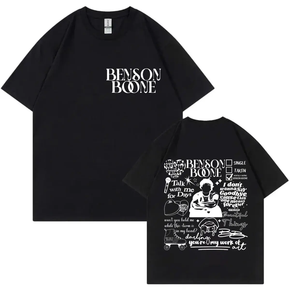 Limited Benson Boone Merch T-shirts Men Women Hip Hop Vintage Short Sleeve T Shirts Casual Fashion Oversized T-shirt Streetwear