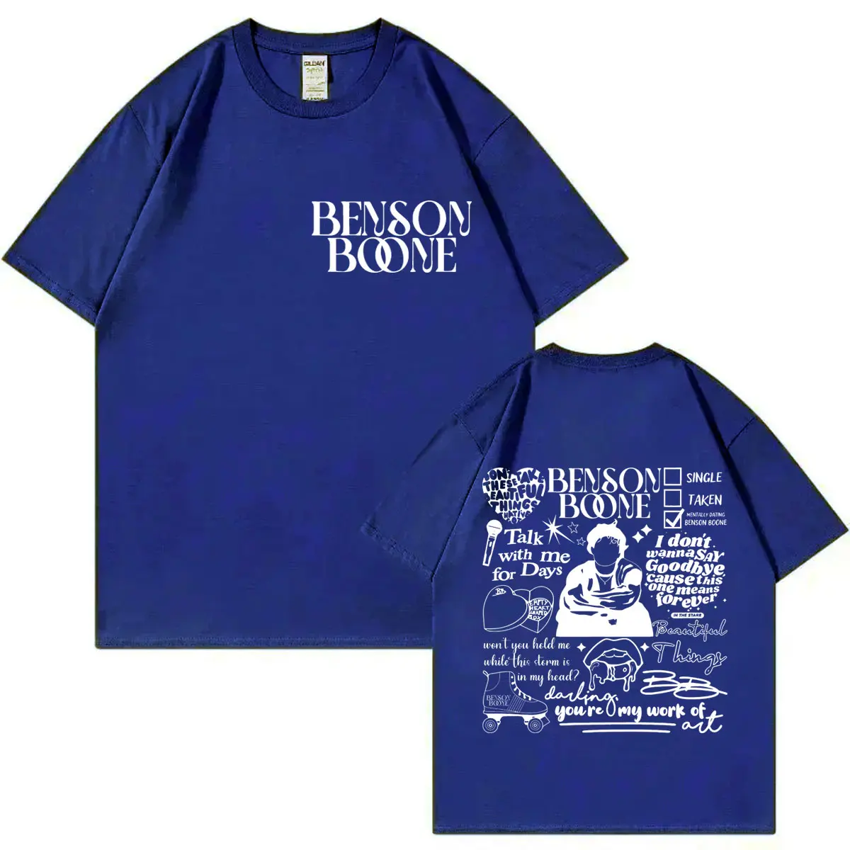 Limited Benson Boone Merch T-shirts Men Women Hip Hop Vintage Short Sleeve T Shirts Casual Fashion Oversized T-shirt Streetwear
