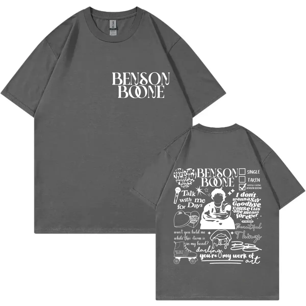 Limited Benson Boone Merch T-shirts Men Women Hip Hop Vintage Short Sleeve T Shirts Casual Fashion Oversized T-shirt Streetwear