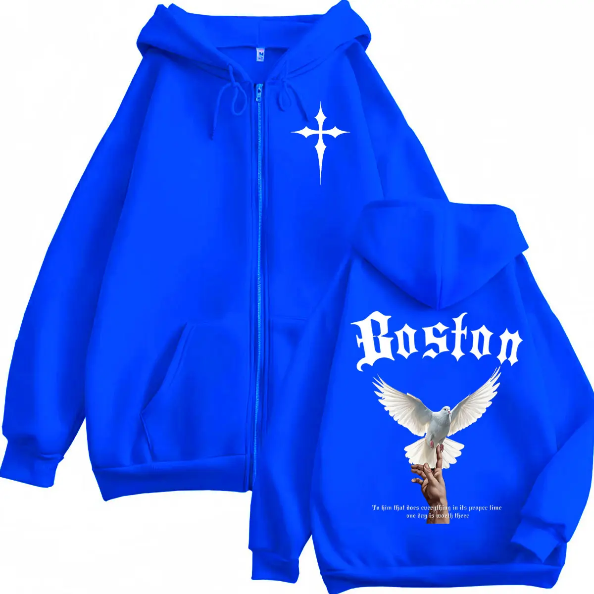 Christian Jesus Faith Bible Verse Graphic Zipper Hoodie Harajuku Vintage Zip Up Hooded Sweatshirts Unisex Casual Loose Pullovers