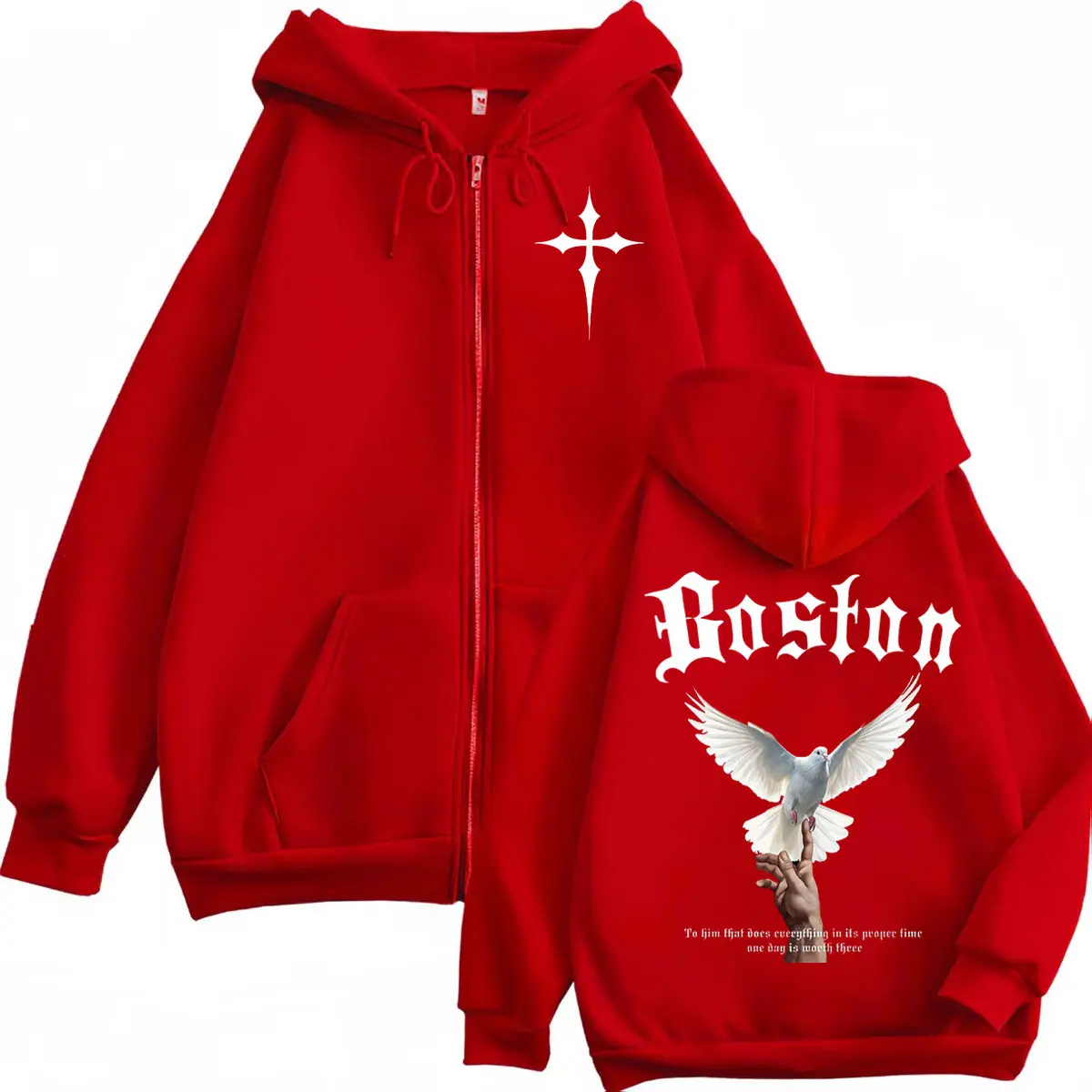 Christian Jesus Faith Bible Verse Graphic Zipper Hoodie Harajuku Vintage Zip Up Hooded Sweatshirts Unisex Casual Loose Pullovers