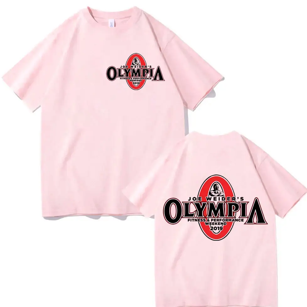 Limited Olympia Fitness Double Sided Graphic T Shirt Fashion Sport Gyms Short Sleeve T-shirt Men Women Casual Oversized T-shirts