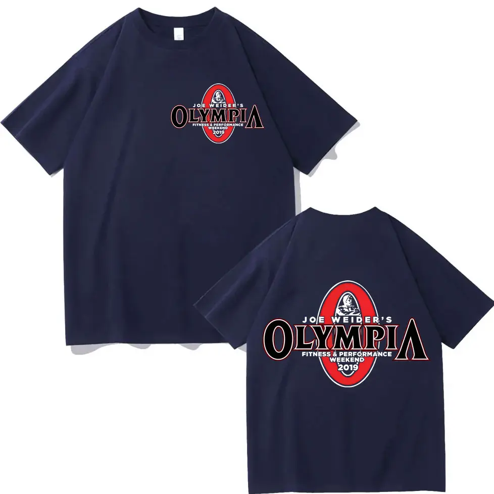 Limited Olympia Fitness Double Sided Graphic T Shirt Fashion Sport Gyms Short Sleeve T-shirt Men Women Casual Oversized T-shirts
