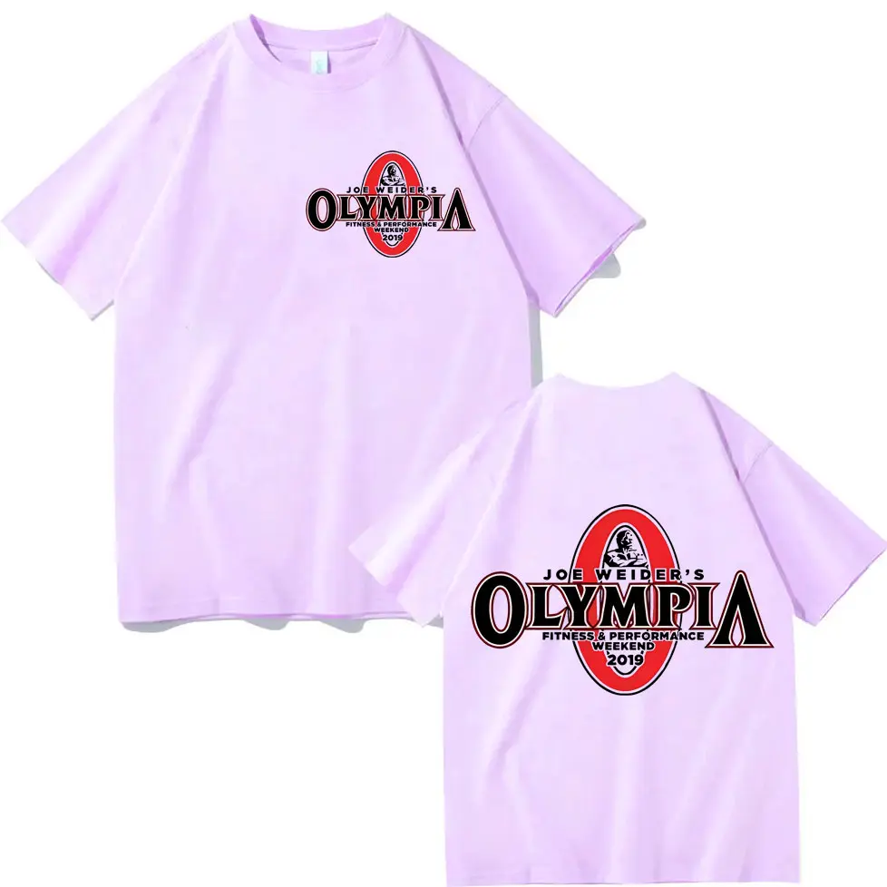 Limited Olympia Fitness Double Sided Graphic T Shirt Fashion Sport Gyms Short Sleeve T-shirt Men Women Casual Oversized T-shirts