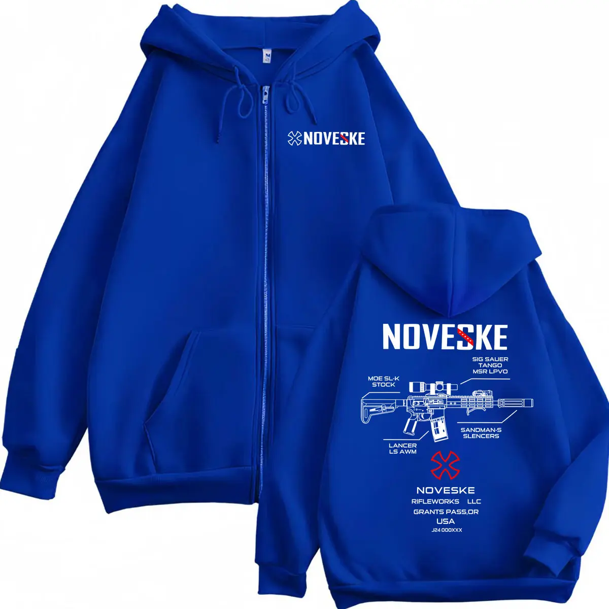 Gun Noveske Graphic Zipper Hoodie Streetwear Fashion Oversized Zip Up Pullovers Men Women Clothing Casual Long Sleeve Sweatshirt