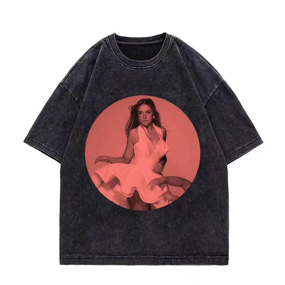 Tate McRae Miss Possessive Tour 2025 Merch T-shirts Fashion Aesthetic Vintage Washed T-shirt Men Women Casual Oversized T Shirt