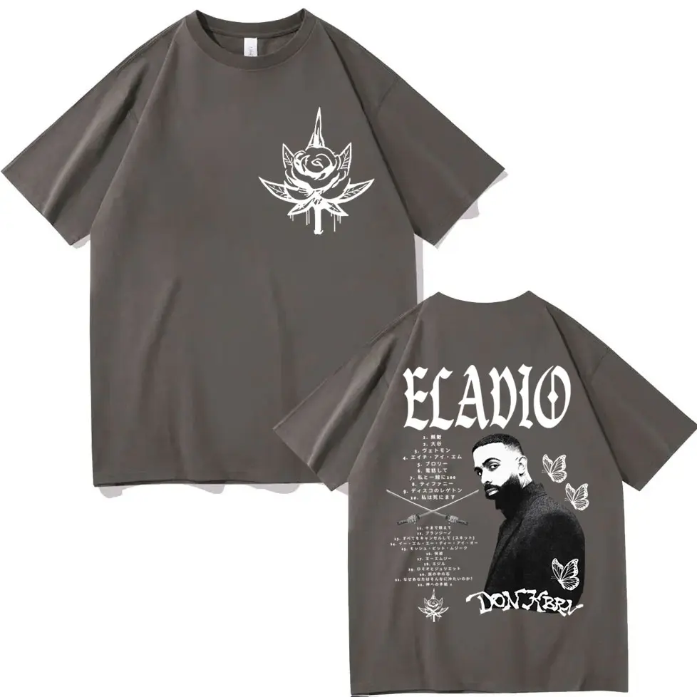 Limited Eladio Carrion DON KBRN Album Merch T-shirt Hip Hop Vintage Short Sleeve T-shirts Men Women Fashion Casual Loose T Shirt