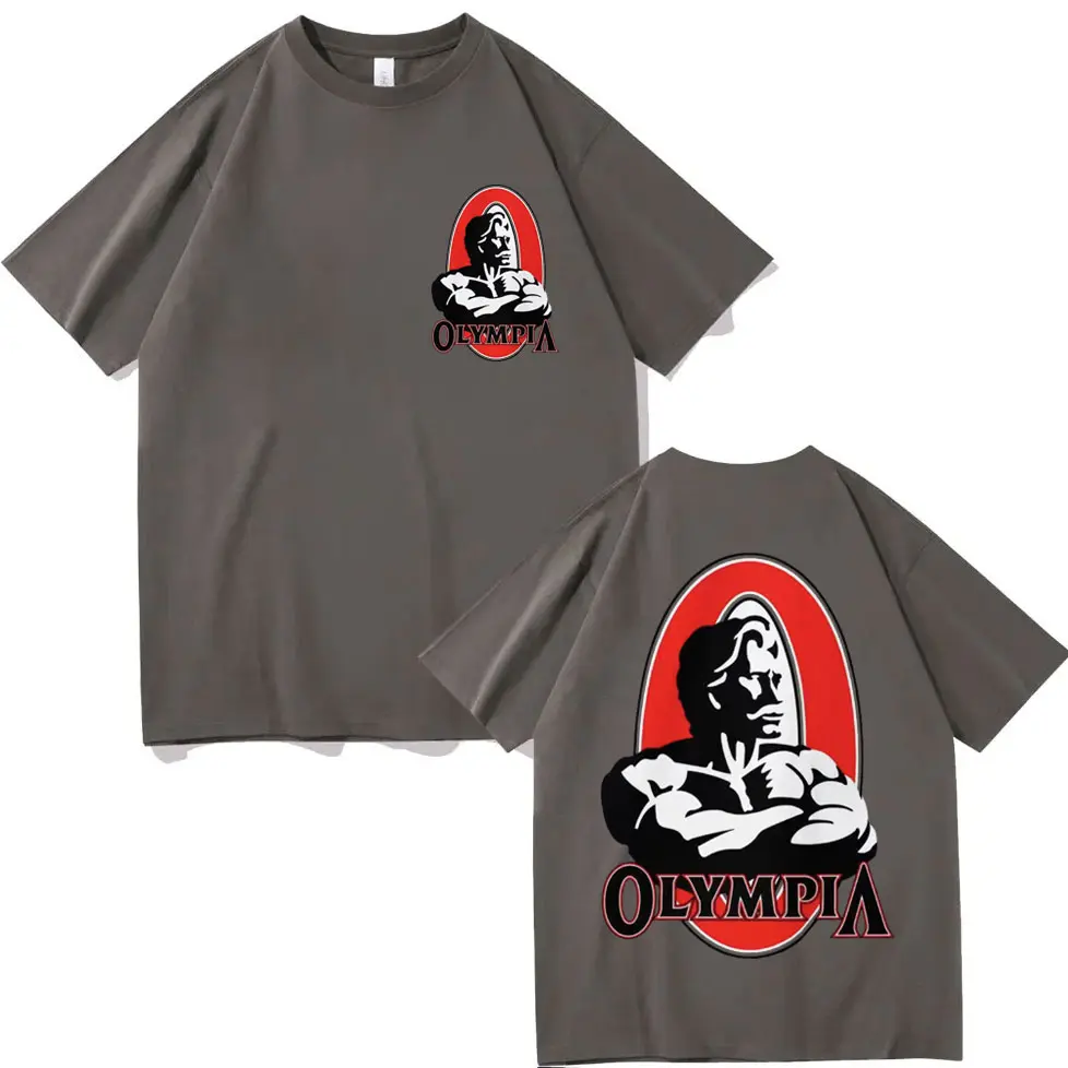 Olympia Fitness Graphic T Shirts High Quality Fashion Oversized T-shirt Men Women Casual Cotton Short Sleeve T-shirts Streetwear