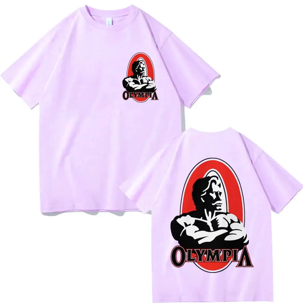 Olympia Fitness Graphic T Shirts High Quality Fashion Oversized T-shirt Men Women Casual Cotton Short Sleeve T-shirts Streetwear
