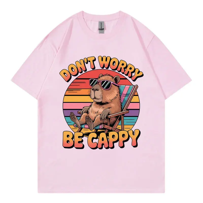 Don't Worry Be Cappy Funny Capybara Graphic T Shirts Men Women Clothing Harajuku Y2k T-shirt Fashion Casual Oversized T-shirts