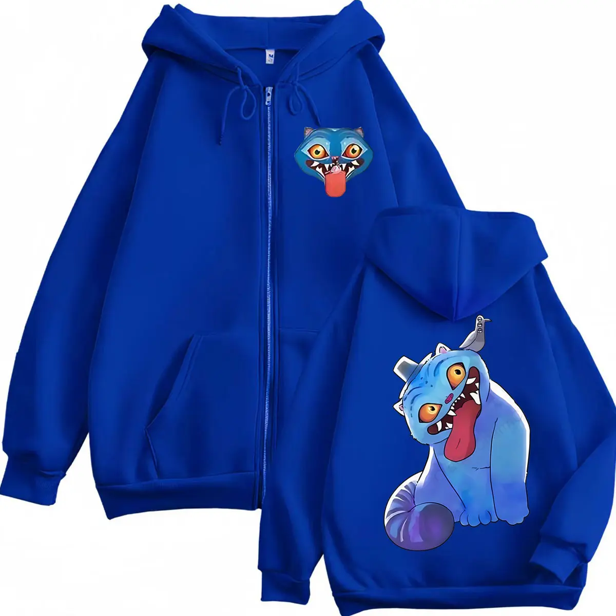 Hot Sale KPop Demon Hunters Derpy Tiger Zipper Hoodies High Quality Fashion Zip Up Sweatshirts Men Women Casual Loose Pullovers