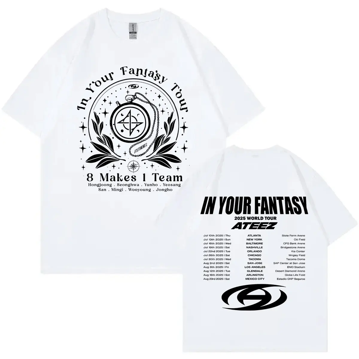 ATEEZ 2025 World Tour in Your Fantasy Graphic T Shirts Men Women Clothing Harajuku Kpop T-shirt Fashion Casual Cotton T-shirts