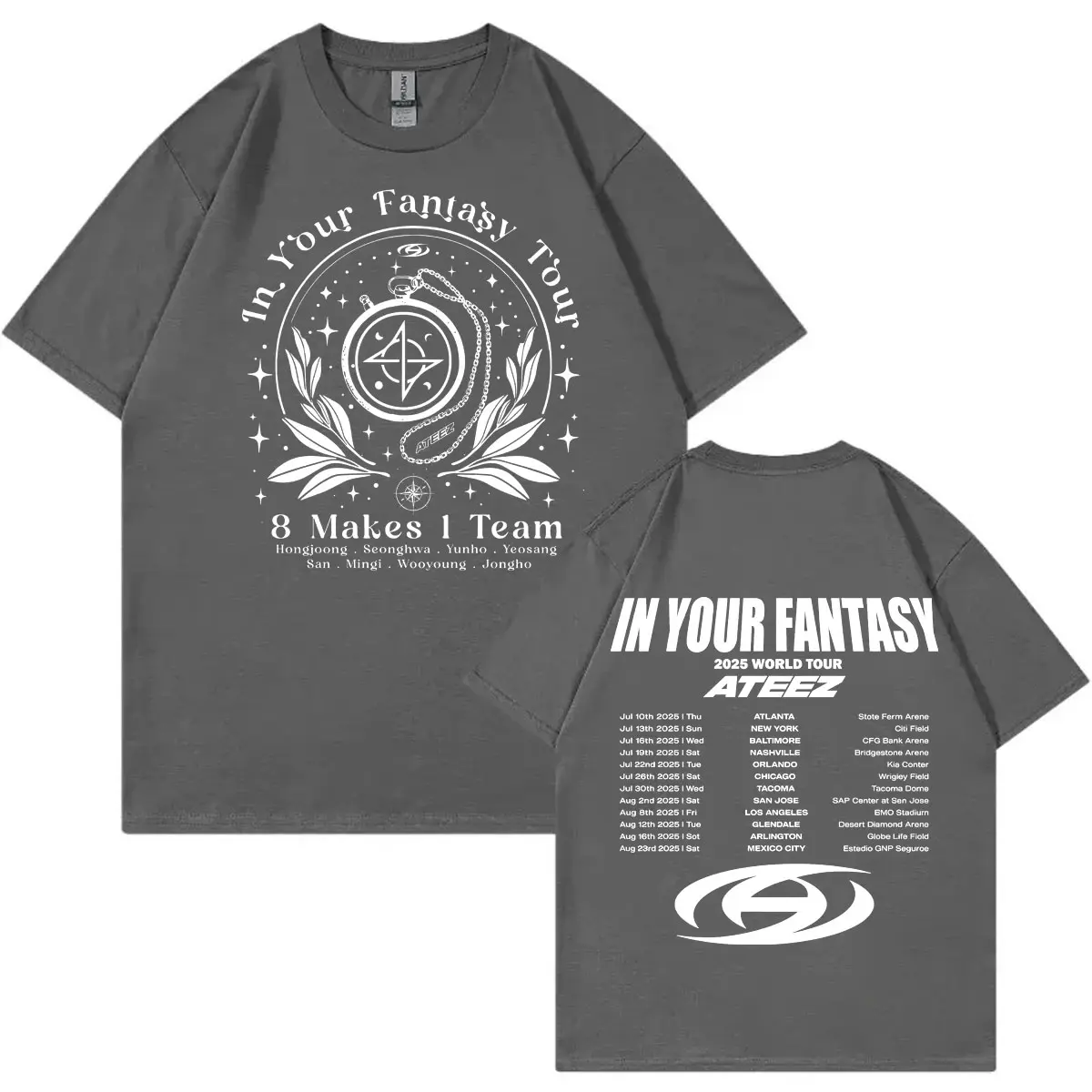 ATEEZ 2025 World Tour in Your Fantasy Graphic T Shirts Men Women Clothing Harajuku Kpop T-shirt Fashion Casual Cotton T-shirts