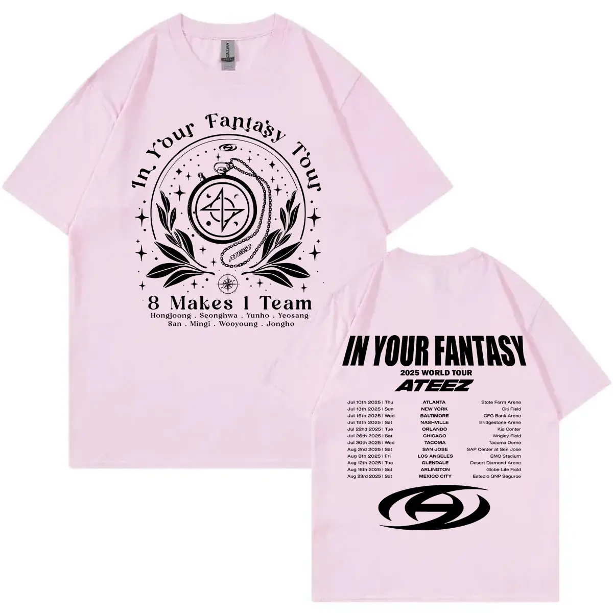 ATEEZ 2025 World Tour in Your Fantasy Graphic T Shirts Men Women Clothing Harajuku Kpop T-shirt Fashion Casual Cotton T-shirts