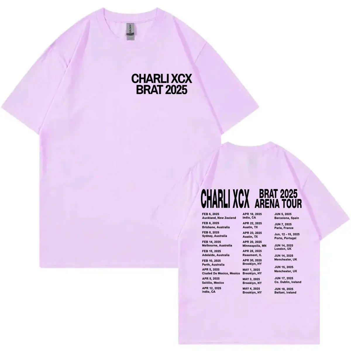 Charli Xcx Brat 2025 Tour Merch T-shirts High Quality Fashion Oversized T-shirt Men Women Casual Cotton Short Sleeve T Shirts
