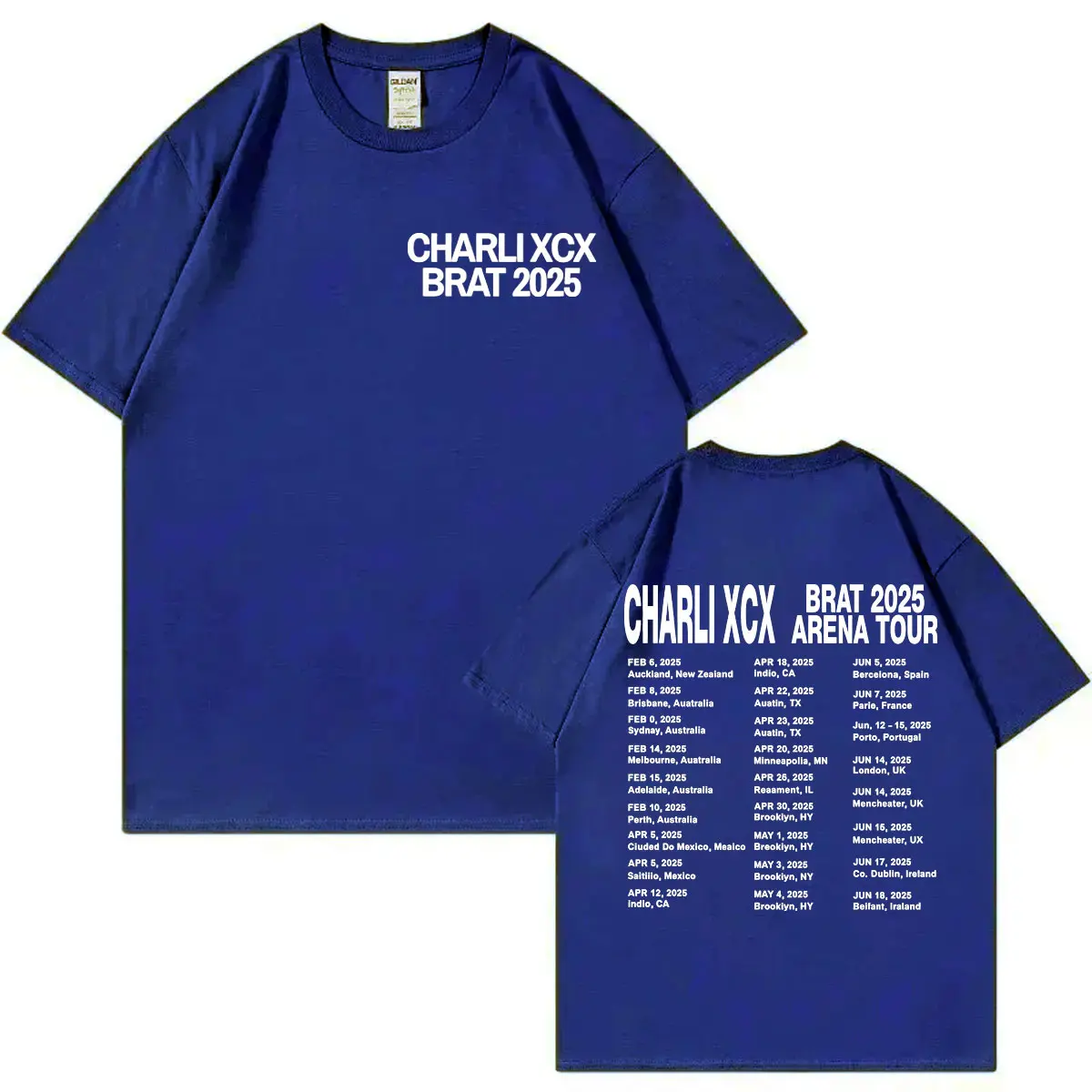 Charli Xcx Brat 2025 Tour Merch T-shirts High Quality Fashion Oversized T-shirt Men Women Casual Cotton Short Sleeve T Shirts