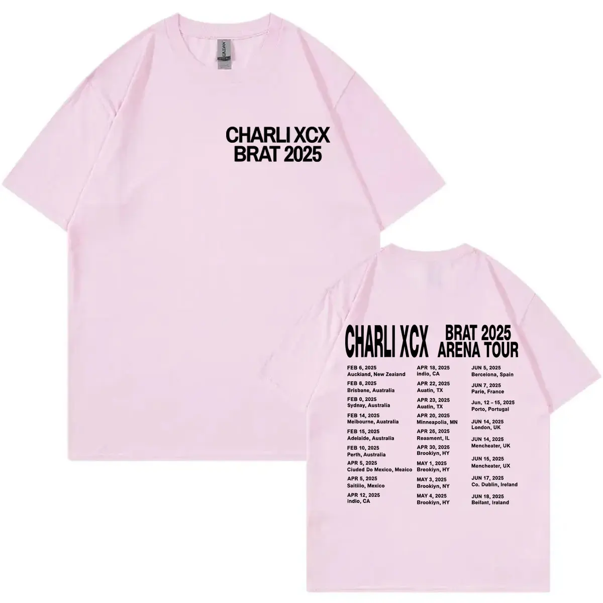 Charli Xcx Brat 2025 Tour Merch T-shirts High Quality Fashion Oversized T-shirt Men Women Casual Cotton Short Sleeve T Shirts